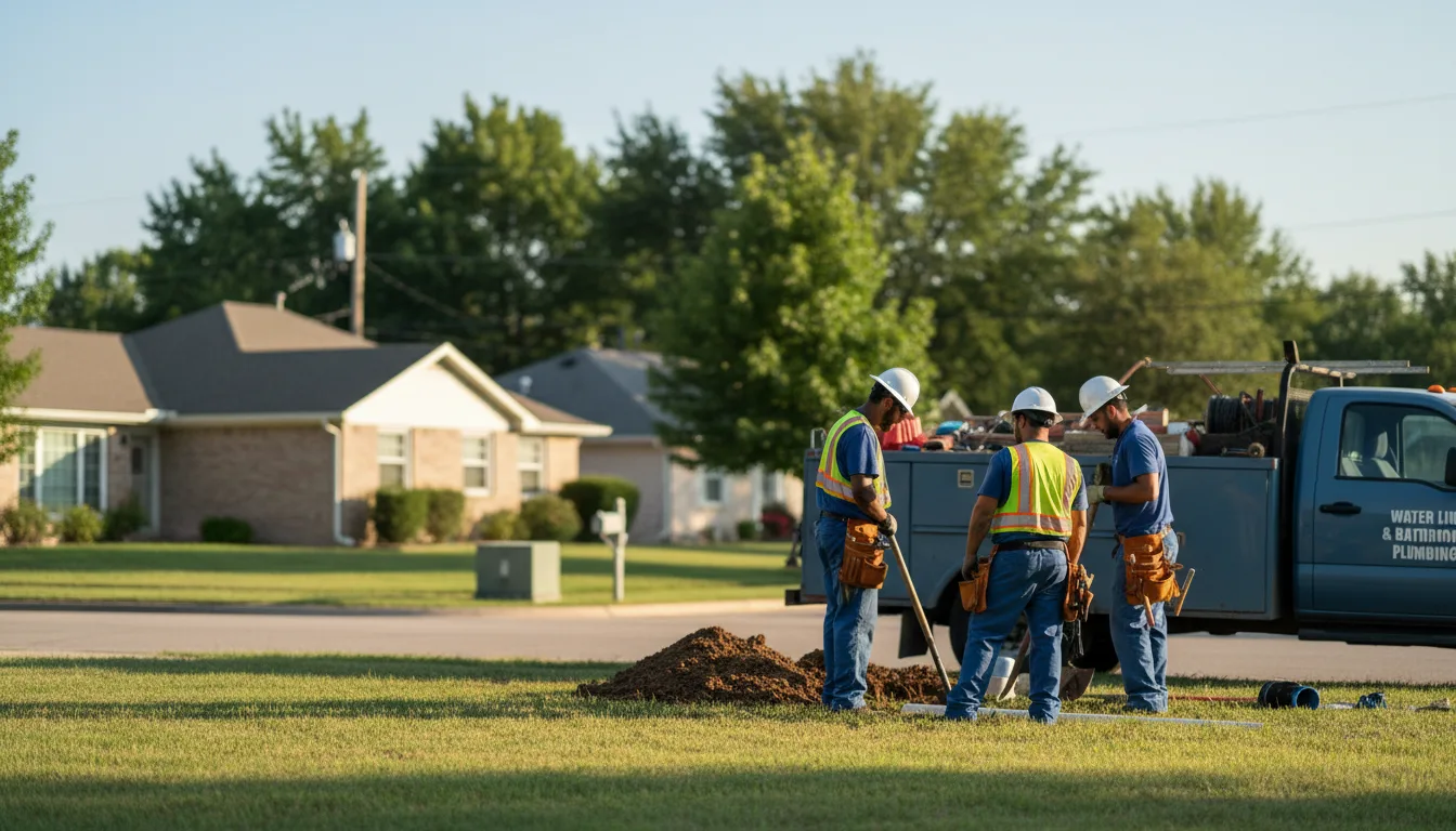 Residential water line and bathroom plumbing service in Wells, TX